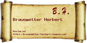 Brauswetter Herbert névjegykártya